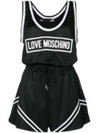 Love Moschino Logo Print Playsuit - Black