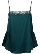 Mes Demoiselles Lace Trim Cami Top - Green