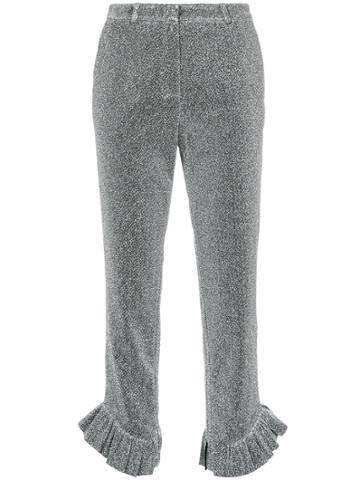 Elaidi Cropped Tailored Trousers - Metallic