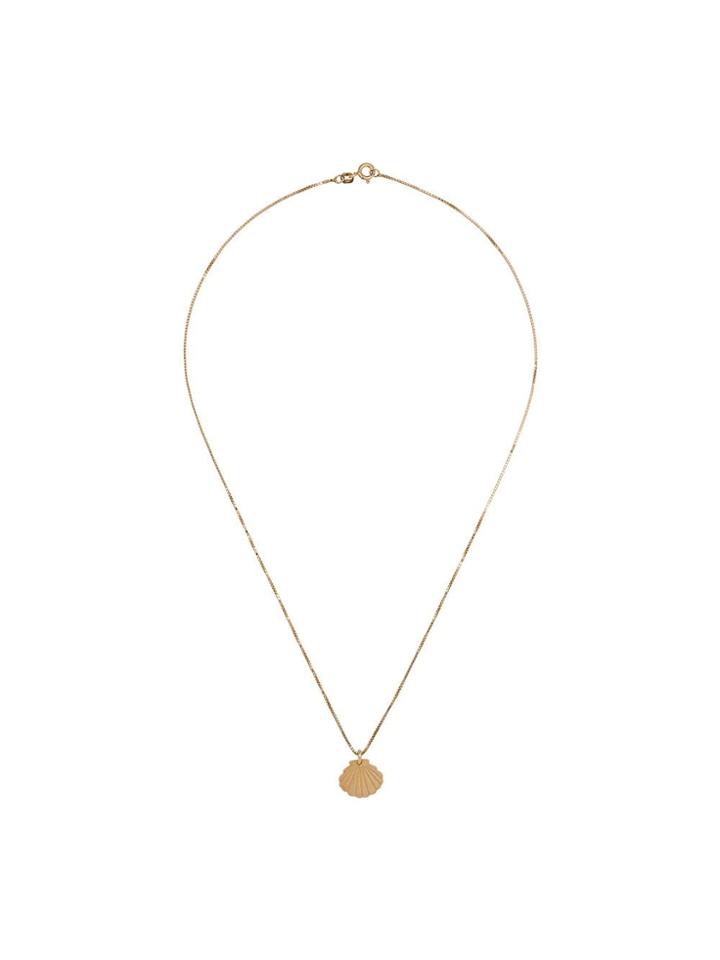 Malaika Raiss Sea Shell Pendant Necklace - Gold