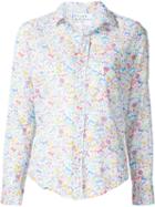 Frank & Eileen Floral Print Shirt, Women's, Size: L, White, Cotton