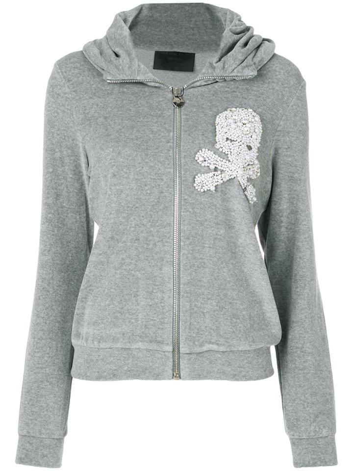 Philipp Plein Kiss Jom Zipped Hoodie - Grey