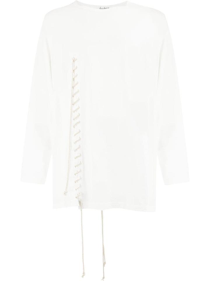 Yohji Yamamoto Lace-up T-shirt - White