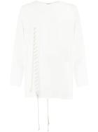 Yohji Yamamoto Lace-up T-shirt - White