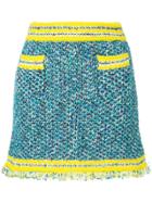 M Missoni Patterned Contrast Trim Mini Skirt - Blue