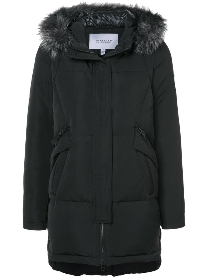 Derek Lam 10 Crosby Fox Fur Trimmed Parka - Black