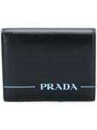 Prada Logo Print Bi-fold Wallet - Black