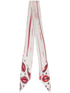 Rockins Lips Paisley Classic Super Skinny Scarf - Red