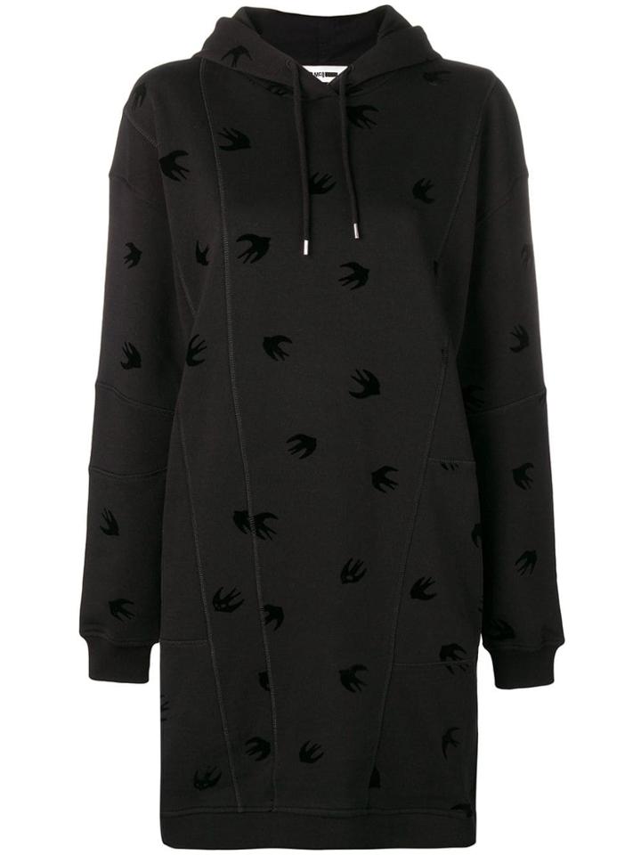 Mcq Alexander Mcqueen Mini Swallow Hooded Dress - Black