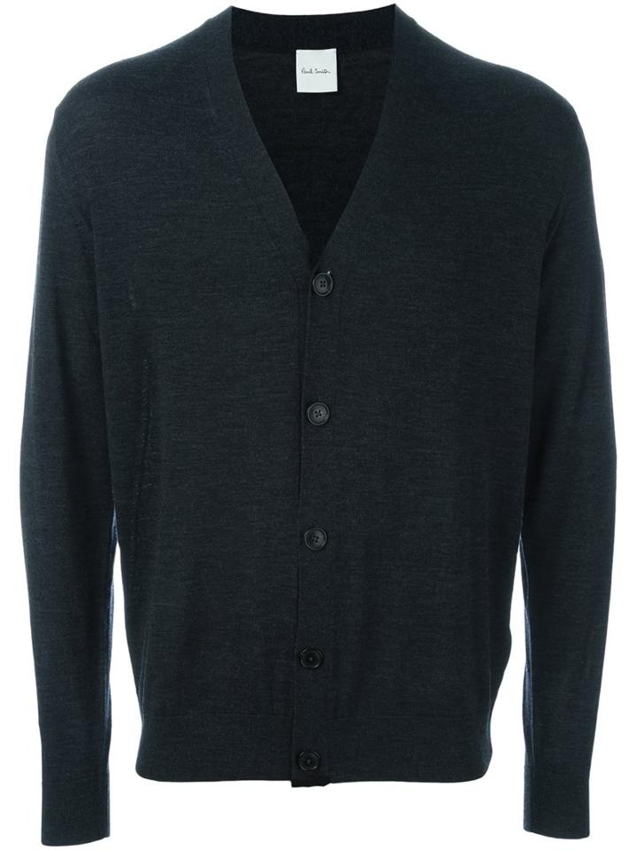 Paul Smith V-neck Cardigan, Men's, Size: Small, Grey, Merino
