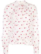 Brock Collection Heart-print Sheer Blouse - White
