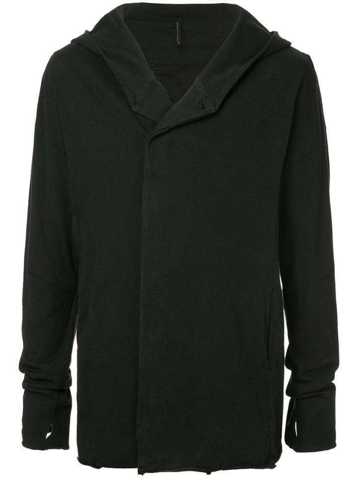 Masnada Buttoned Hooded Jacket - Black