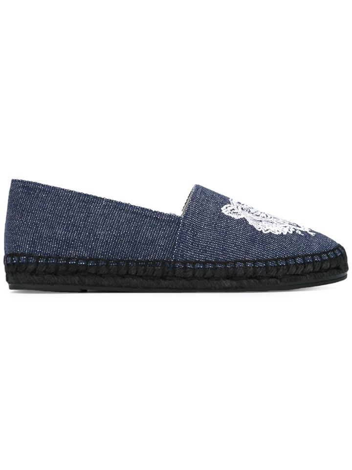 Kenzo Tiger Embroidered Espadrilles - Blue