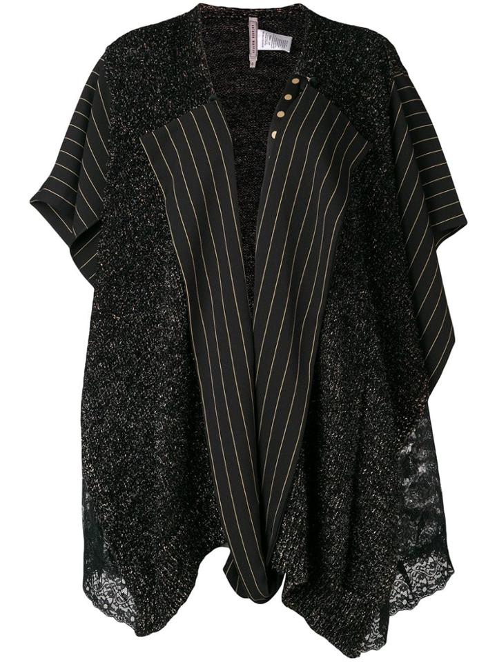 Antonio Marras Asymmetric Contrast Panel Coat - Black