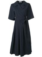 Pringle Of Scotland Pleated Tennis Dress In Deep Indigo - Blue