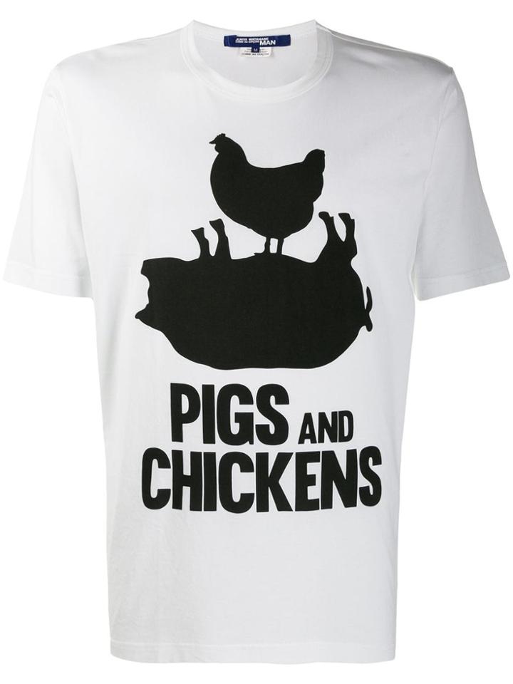 Junya Watanabe Man Pigs And Chickens Print T-shirt - White