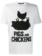 Junya Watanabe Man Pigs And Chickens Print T-shirt - White