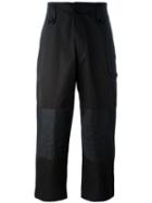 Alexander Mcqueen Panelled Wide Leg Trousers, Men's, Size: 46, Black, Cotton