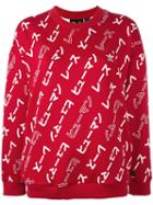 Adidas 'hu Race' Printed Sweatshirt, Women's, Size: 38, Red, Polyester/spandex/elastane