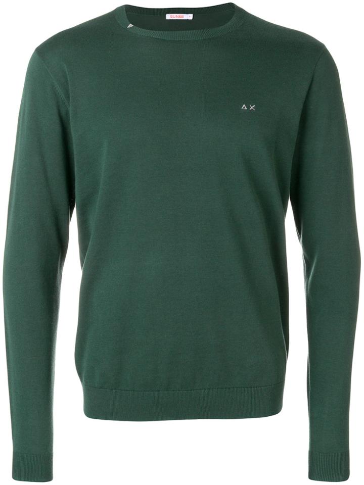 Sun 68 Neck Detail Sweater - Green