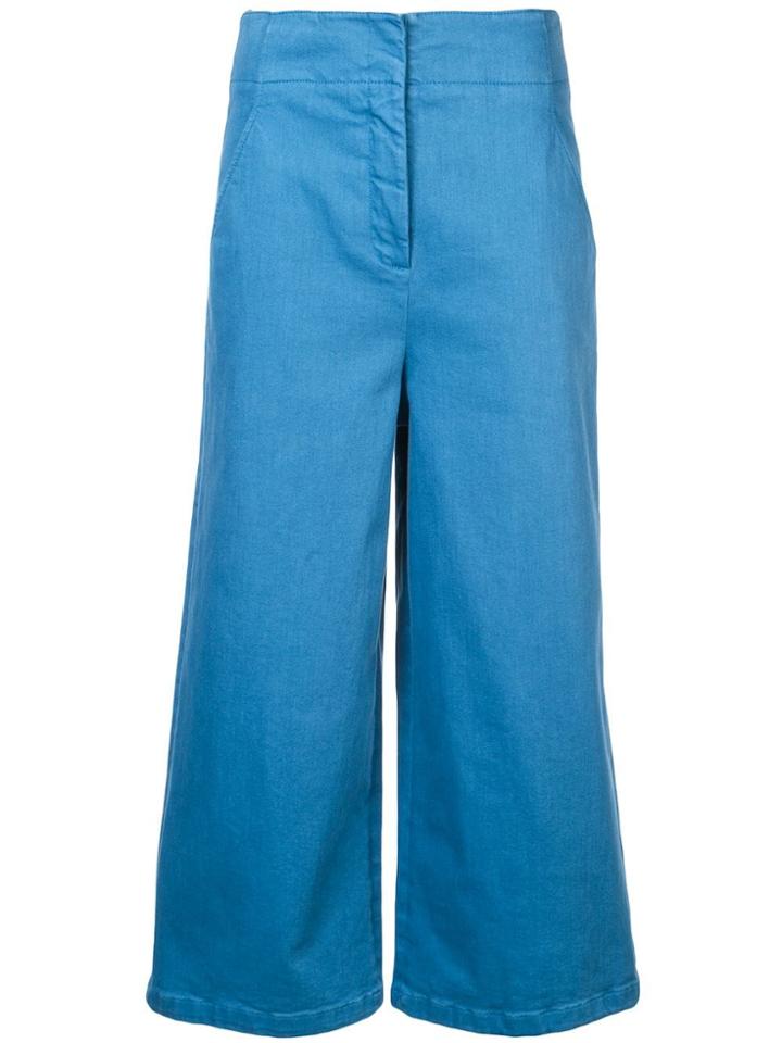 Tibi Cropped Wide-leg Jeans - Sky Blue