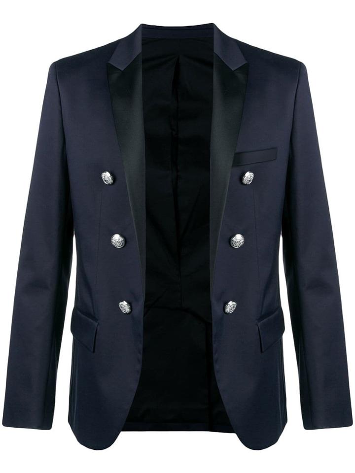 Balmain Button Detailed Blazer - Blue
