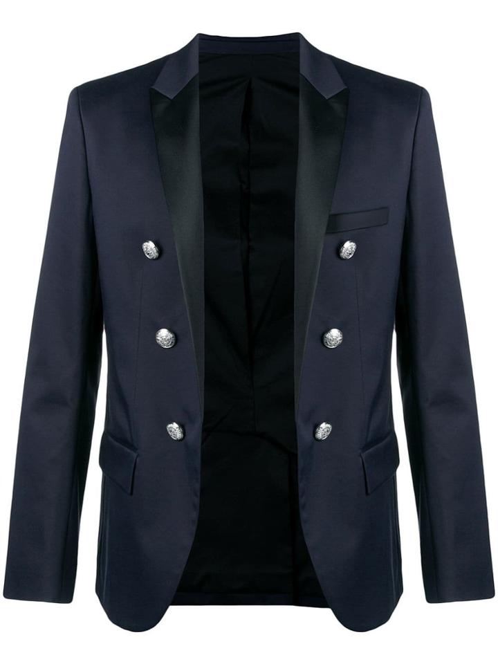 Balmain Button Detailed Blazer - Blue