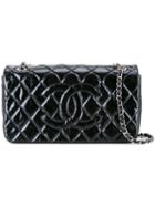 Chanel Vintage Quilted Cc Double Chain Bag, Women's, Black