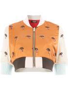 Undercover Eye Print Bomber Jacket - Brown