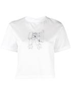Julien David Cropped Embroidered T-shirt