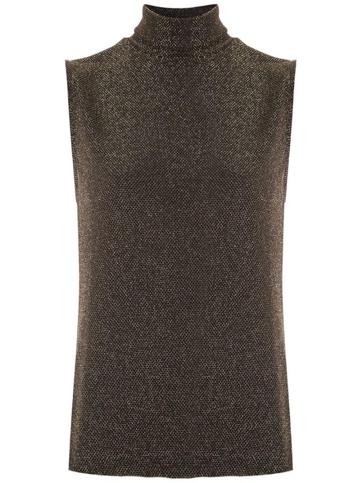 Olympiah Roll Neck Sleeveless Top - Black