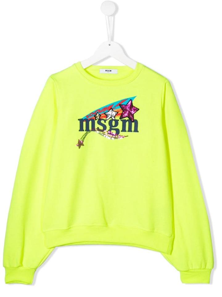 Msgm Kids Logo Sweatshirt - Yellow