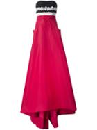 Carolina Herrera Strapless Ball Gown, Women's, Size: 8, Red, Polyester