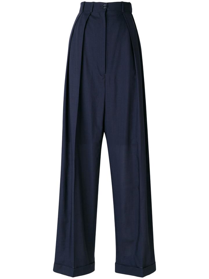 Nina Ricci Wide High-waisted Trousers - Blue