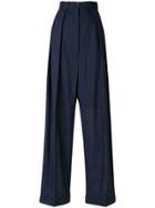 Nina Ricci Wide High-waisted Trousers - Blue