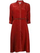 Forte Forte Velvet Shirt Dress - Orange