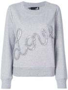 Love Moschino - Love Frill Sequin Sweatshirt - Women - Cotton - 40, Grey, Cotton