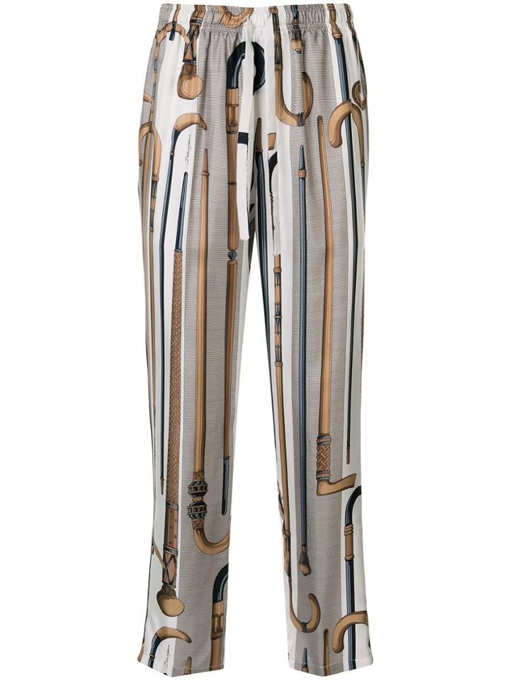 Dolce & Gabbana Walking Stick Print Track Pants - White