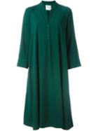 Forte Forte Three-quarter Sleeve Buttoned Dress, Women's, Size: Ii, Green, Viscose/cotton