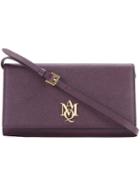 Amq Pouch With Strap, Women's, Pink/purple, Calf Leather, Alexander Mcqueen