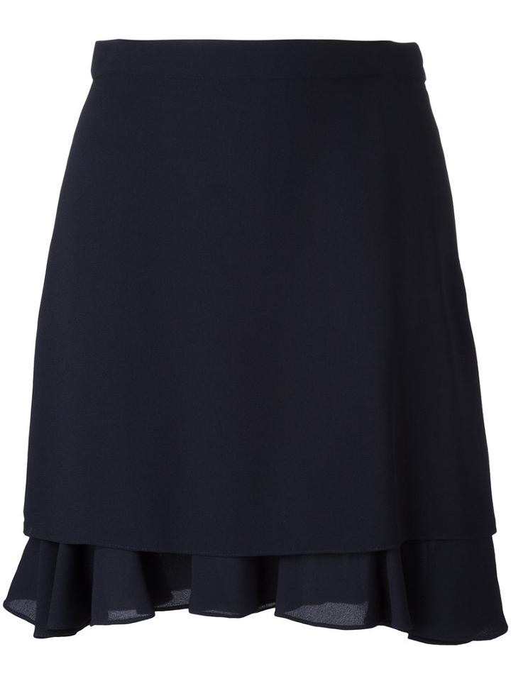 Carven Layered A-line Skirt, Women's, Size: 40, Blue, Viscose/acetate/silk