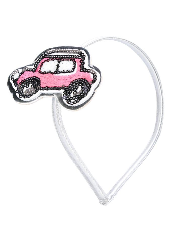 Simonetta - Car Patch Headband - Kids - Polyester - One Size, Grey