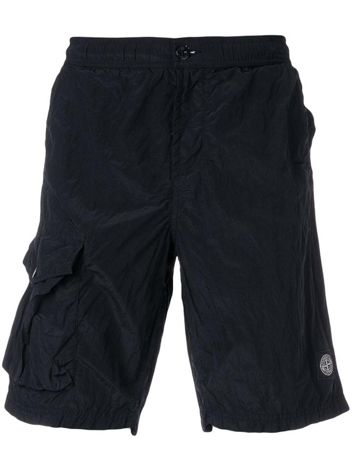 Stone Island Compass Logo Badge Shorts - Black