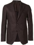 Tagliatore Buttoned Blazer Jacket - Brown