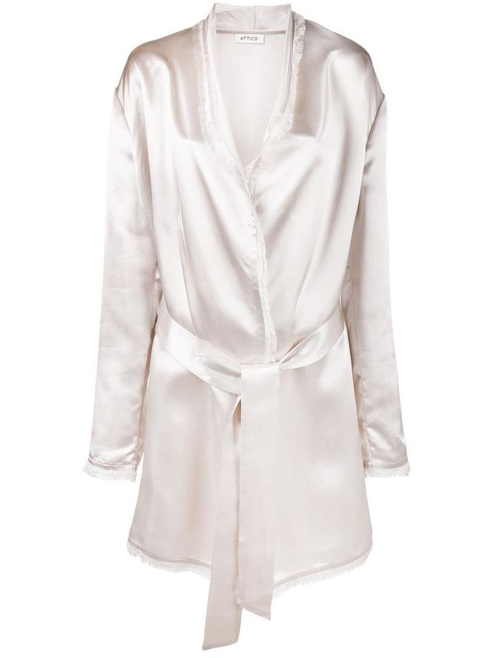 Attico Frayed Robe Jacket - Pink