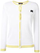 Rochas Perforated Buttoned Cardigan, Women's, Size: 42, White, Polyester/viscose