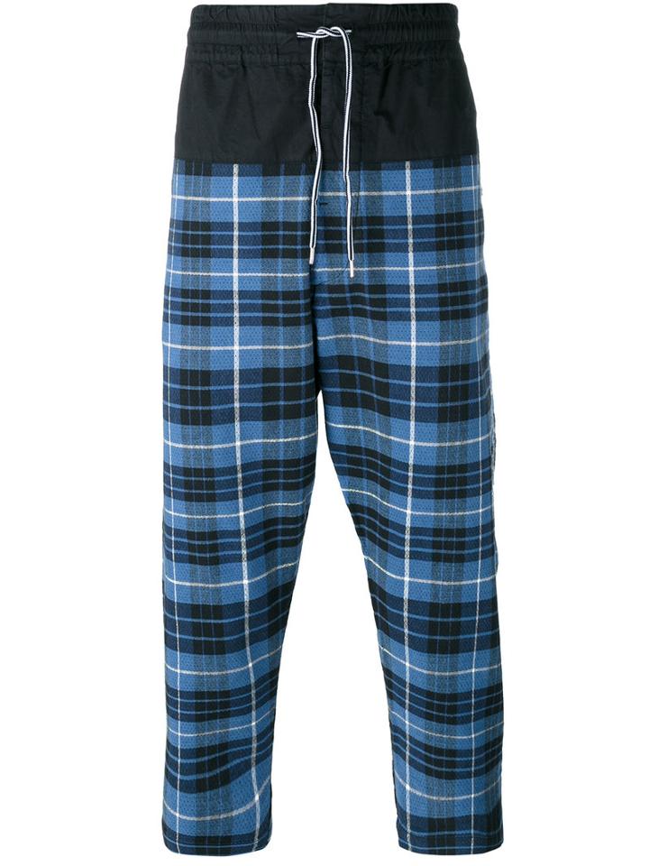 Vivienne Westwood Anglomania - Plaid Cropped Trousers - Men - Cotton/linen/flax/spandex/elastane - 48, Blue, Cotton/linen/flax/spandex/elastane
