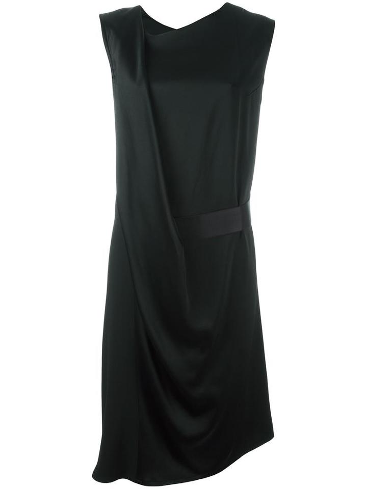 Ann Demeulemeester Draped Asymmetric Dress, Women's, Size: 40, Black, Cotton/rayon/acetate/spandex/elastane