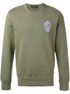 Alexander Mcqueen Skull Embroidered Sweatshirt - Green