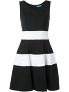 Guild Prime Wide Stripe Textured A-line Dress, Women's, Size: 34, Black, Polyester/polyurethane